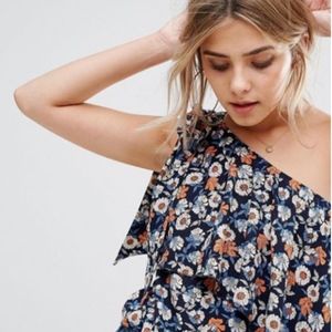 ASOS Boohoo Ditsy One Shoulder Top